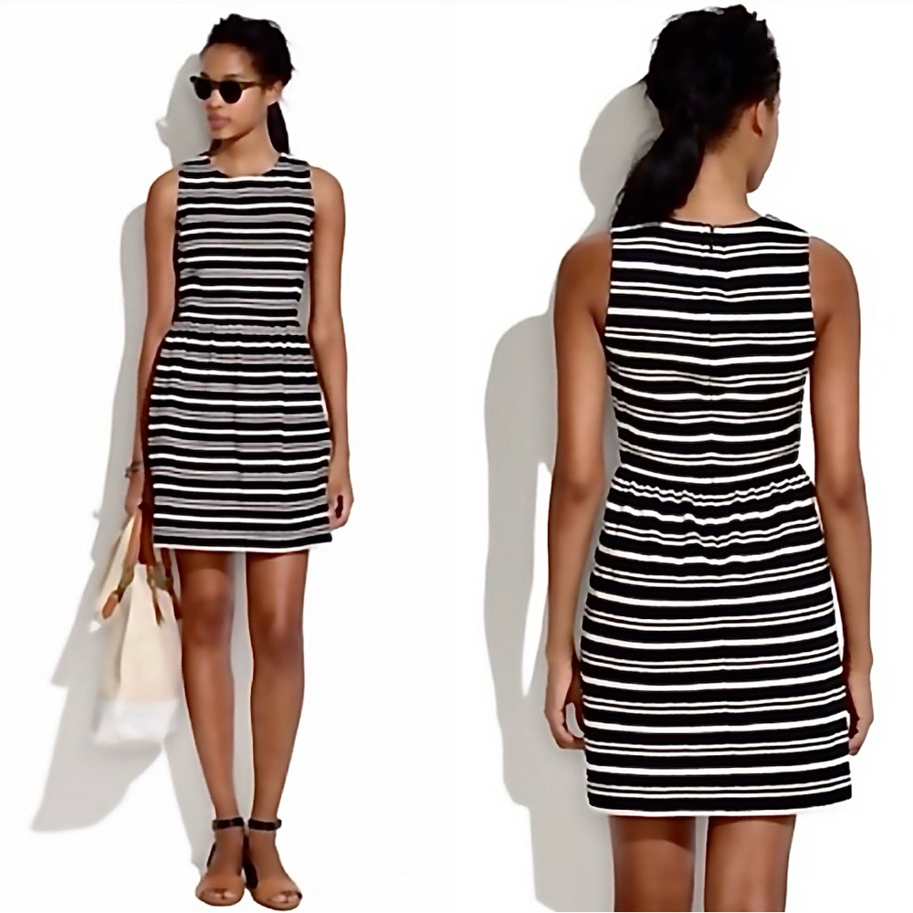 Madewell Afternoon Tea Striped Sleeveless Dress